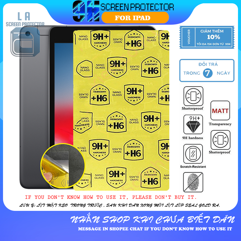 Miếng dán màn hình ipad mini 2/ipad mini/ipad mini 6/ipad mini 5/ipad mini 4  nano dẻo 9H