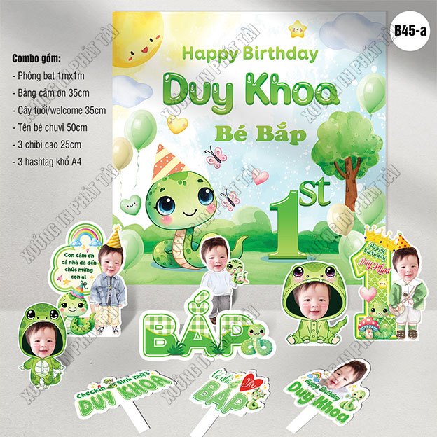 B45 - Combo sinh nhật bé trai tuổi Rắn / tuổi Tỵ
