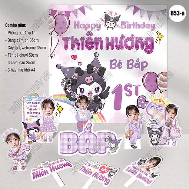 B53 - Combo sinh nhật Kuromi bé gái