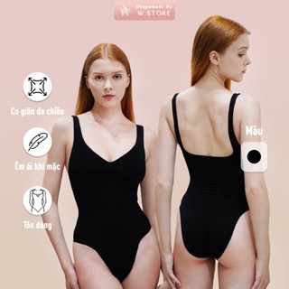 [LUCY - Bản Giới Hạn] Shapewear Bodysuit Định Hình WSTORE - Áo Định Hình Body Sát Nách,Cổ Tim Shape Fit Cơ Thể W.Store