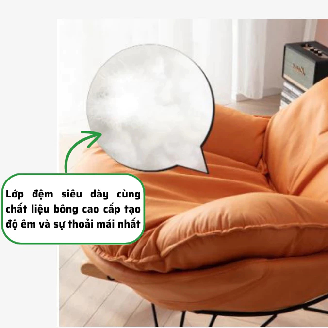 Ghế lười bập bênh thư giãn nhập khẩu,Ghế bập bênh Sofa đọc sách  decor phòng Tặng Kèm Đôn Gác Chân | BigBuy360 - bigbuy360.vn