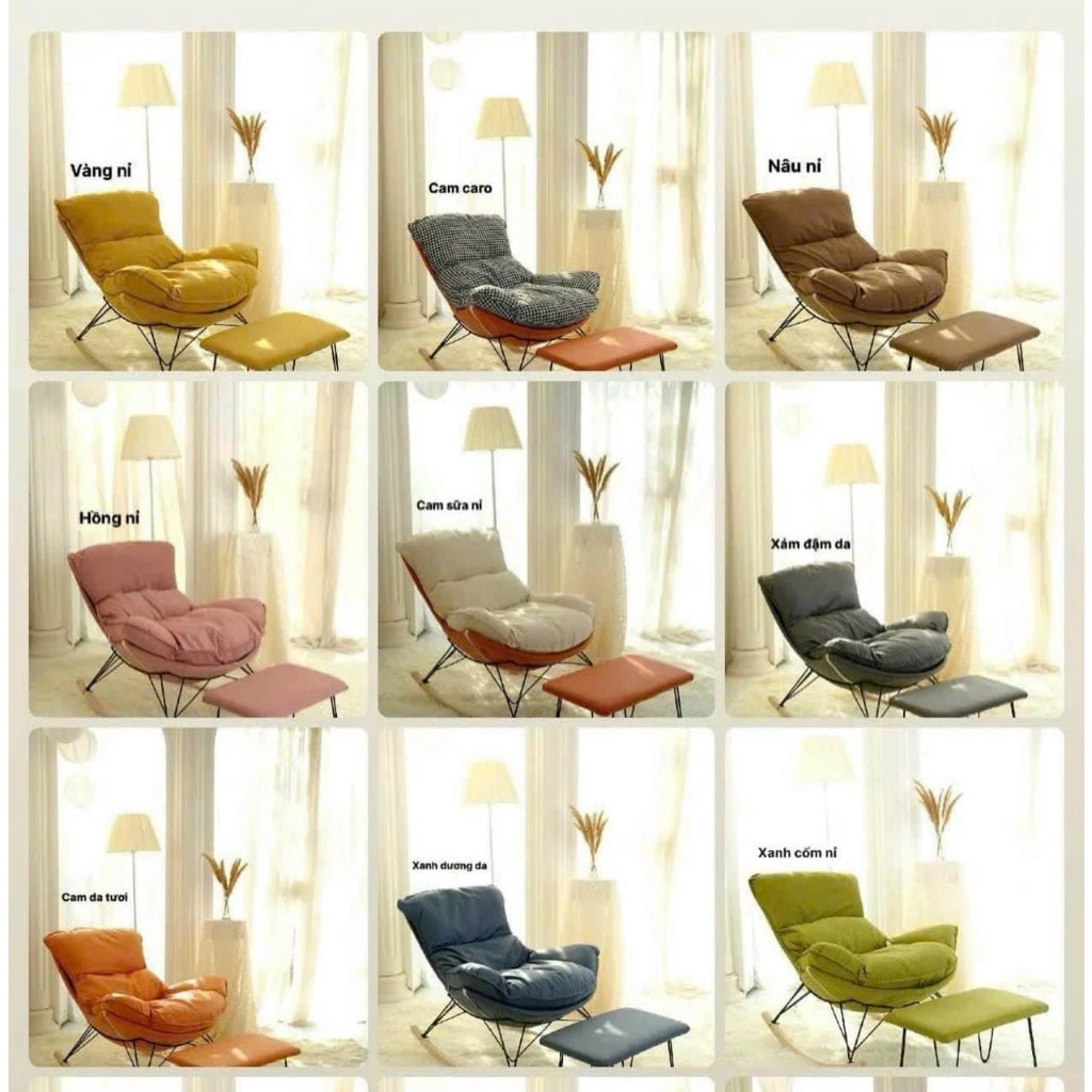 Ghế lười bập bênh thư giãn nhập khẩu,Ghế bập bênh Sofa đọc sách  decor phòng Tặng Kèm Đôn Gác Chân | BigBuy360 - bigbuy360.vn