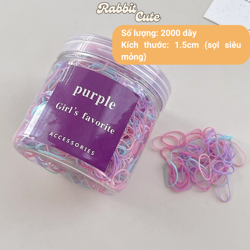 Hộp chun buộc tóc cho bé siêu mỏng và dai không dễ đứt mang đi học đi chơi Rabbit Cute 