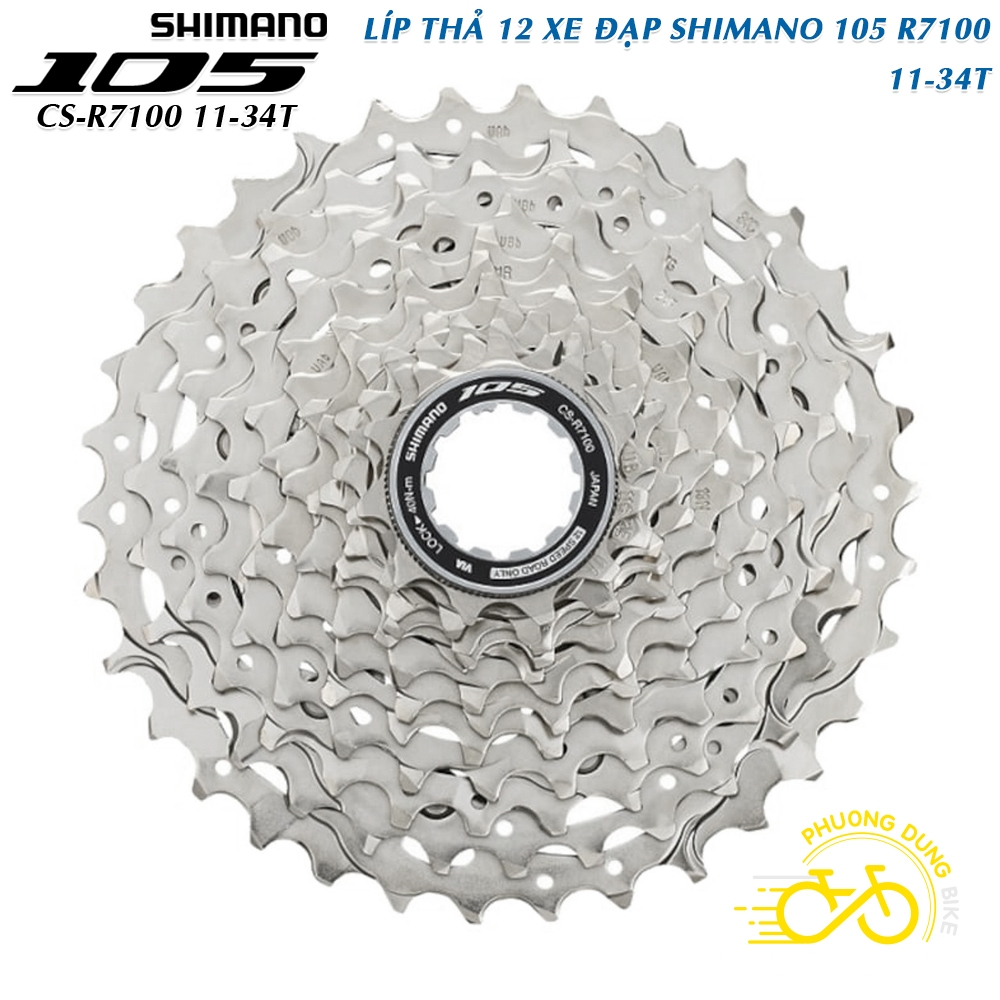 Líp thả líp 12 tầng xe đạp SHIMANO 105 CS R7100 11-34T  12 Speed - Chính Hãng