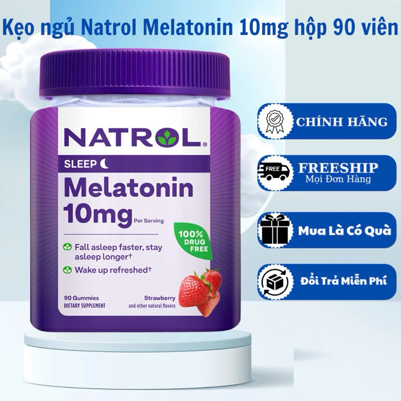 Kẹo dẻo ngủ ngon Natrol Melatonin 10mg Gummies 90 viên