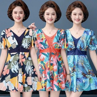 *MS39-8 (50-100kg) big size  Áo bơi trung niên kèm quần đùi size đại ,  áo bơi cho người béo ,che bụng.