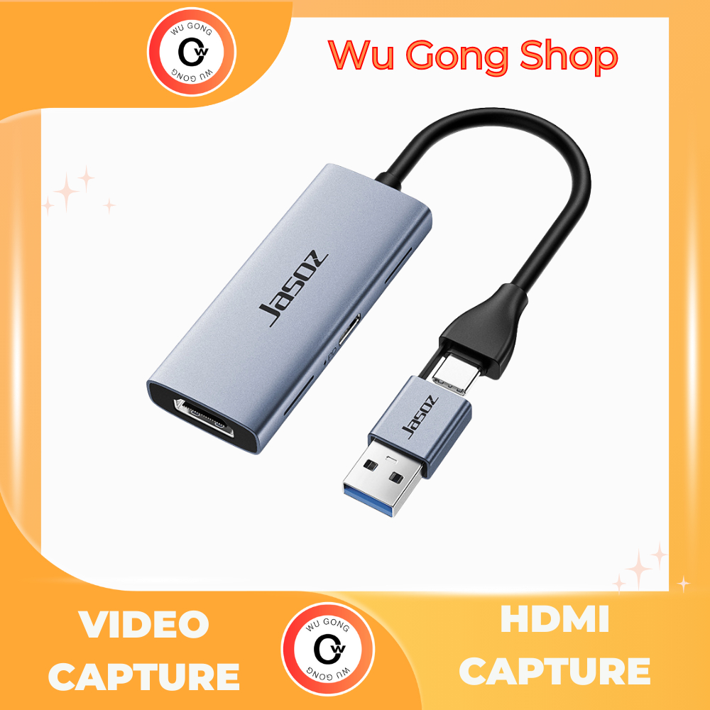 HDMI Capture, Video capture card, Card ghi hình chơi game nintendo, Type C + USB 3.0