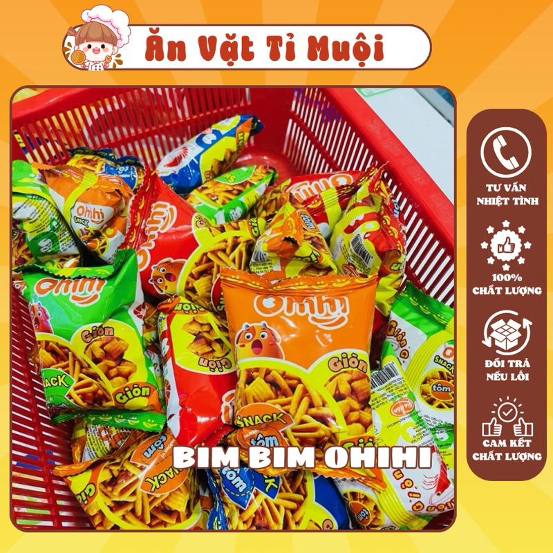 Combo 5 Gói Snack Bim Bim Que Ohihi Mini Giòn Giòn Tuổi Thơ (Gói 8g), Ăn Vặt Tuổi Thơ, Ăn Vặt Tỉ Muộ