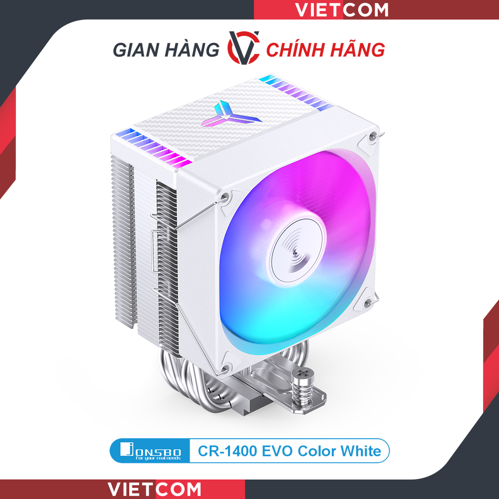 Tản Nhiệt Khí CPU Jonsbo CR1400 EVO RGB White - Phiên bản màu trắng tự động đổi màu