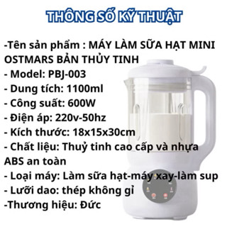 Máy làm sữa hạt thông minh OSTMARS với rất nhiều chức năng