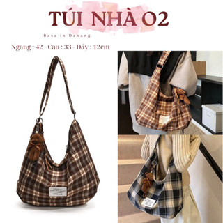  Túi đeo chéo caro charm gấu laptop 15.6inch. Kích Thước 43x33cm Daily bag - TÚI NHÀ O2 