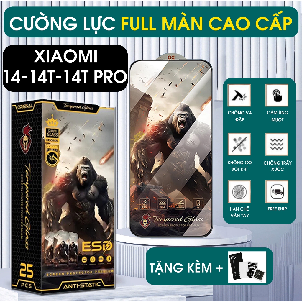 Kính cường lực  Xiaomi 14 - 14T - 14T Pro trong suốt full màn