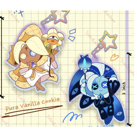 Shadow Milk Cookie Keychain, Cookie Run Keychain, Cookie Run Charm