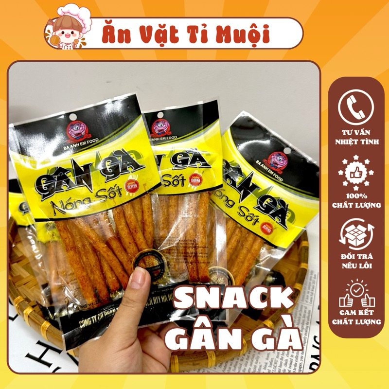 Combo Snack Gân Gà Nóng Sốt Ba Anh Em Food, Snack Gân Gà, Ăn Vặt Tỉ Muội.