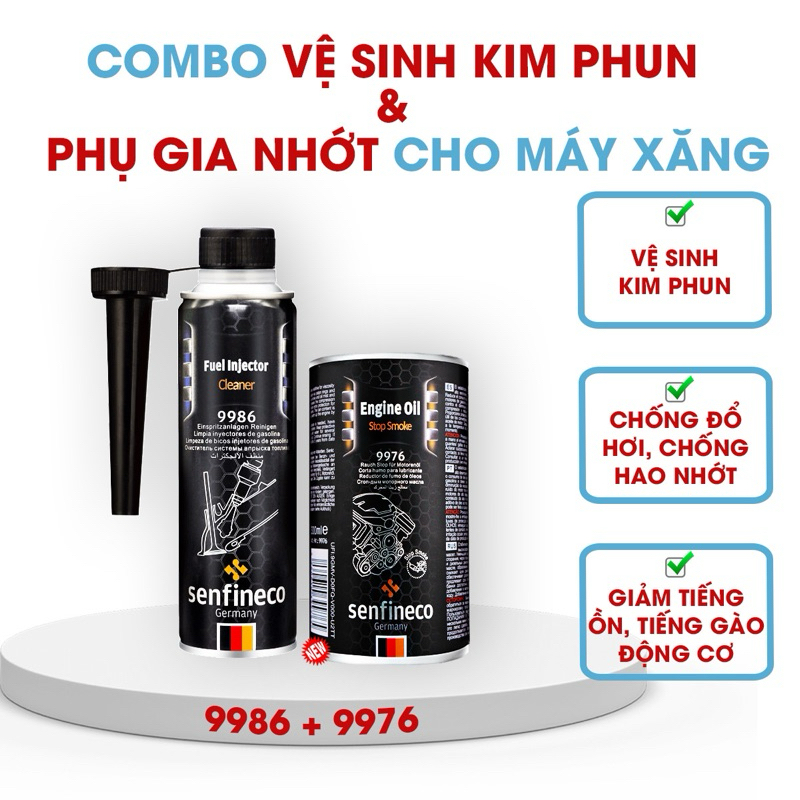Bộ đôi bảo dưỡng định kỳ cho xe máy xăng Senfineco 9986 9976