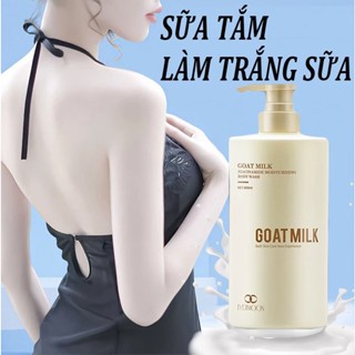 Sữa tắm dê Sữa tắm trắng da toàn thân Làm trắng da mite loại bỏ dưỡng ẩm sửa chữa Nicotinamide 800ml