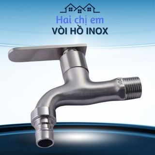 Vòi Nước Inox304 Ren 21, Vòi Hồ Tay Gạt Inox Cao Cấp phi 21, Vòi Hồ Xả Nước Gắn Tường