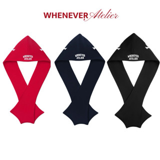 Khăn nón rời chùm đầu WHENEVER ATELIER PATCHWORK HOODIE SCARF hai lớp vải nỉ cao cấp, hình thêu 3d chuẩn xịn