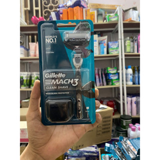  Dao cạo râu 3 lưỡi Gillette Mach3 Clean Shave  1 tay cầm 1 lưỡi 1 nắp bảo vệ  