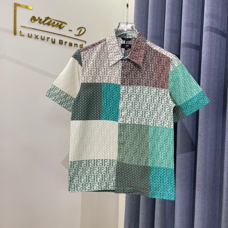 👑 [ FortunD ]  Áo Sơ Mi Phen-Đi Xanh Nâu Ô Vuông Caro Màu Sắc - Áo Sơ Mi Nam Nữ Cao Cấp Xịn Đẹp