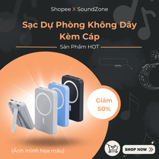 Sạc Dự Phòng Không Dây Kèm Cáp Sạc, Sạc Dự Phòng 10000mAh Sạc Siêu Nhanh, Nam Châm Hít, Sạc 5 Thiết Bị Cùng Lúc. BH 12T