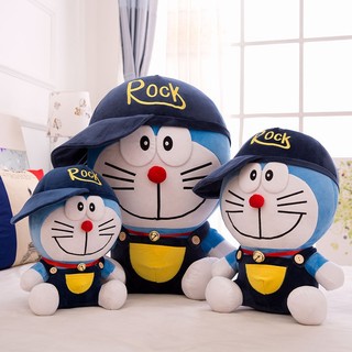 Gấu Bông Doremon Đội Mũ Rock, gấu Doremon dễ thương mềm mịn cao cấp loại 1 đủ size - Gấu bông Mirana