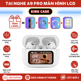  Tai Nghe A9 Pro ANC Chống Ồn l Màn Hình Cảm Ứng I Micro Tích Hợp l Bass Cực Căng  BH 3 Tháng  