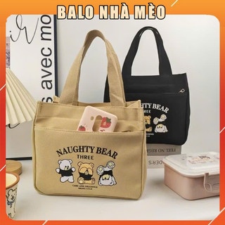  Hoạt Hình Dễ Thương In Họa Tiết Canvas Túi Xách Đa Năng Nhân Viên Văn Phòng Túi Ăn Trưa Túi Tote  Mới  