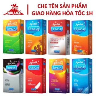 Bao cao su Juncai Pleasuremax Gân gai, Performa Kéo dài thời gian, Fertherlite Siêu mỏng, Jeans ôm sát