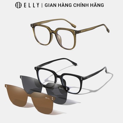Kính mắt nữ ELLY EK170 gọng TR90 kẹp nam châm tròng phân cực TAC chống tia UV400 thời trang cao cấp