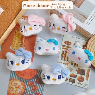 Móc khóa gấu bông hello kitty đeo nơ móc khóa mini dễ thương treo balo túi xách quà tặng