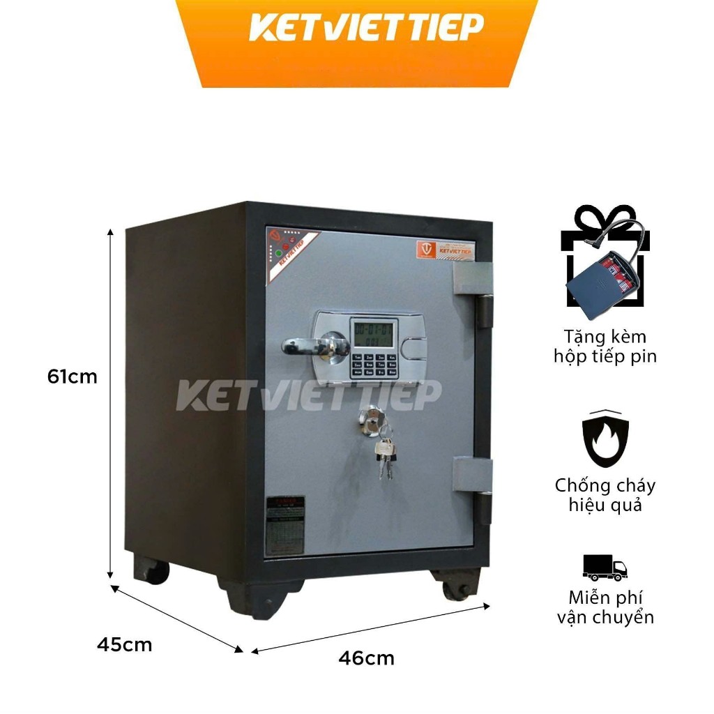Két Sắt Việt Tiệp KVT61DT Khoá Điện Tử Chính Hãng Nặng 80KG FREESHIP Toàn Quốc