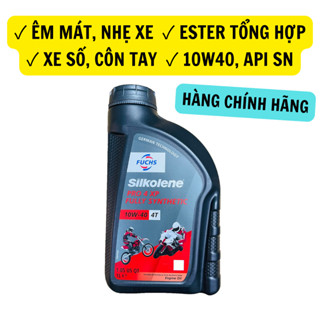  Dầu Nhớt Xe Số Xe Côn Tay FUCHS SILKOLENE PRO 4 XP 10W40 1L Ester Tổng Hợp Cao Cấp Êm Mát Nhẹ Xe 