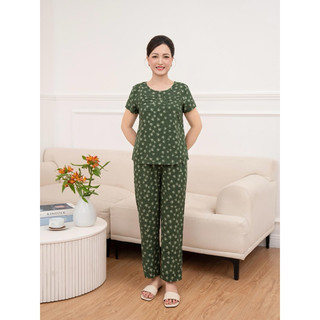 BỘ MẶC NHÀ WONNER 2MNLA25007D ÁO CỘC TAY QUẦN DÀI CHẤT LANH