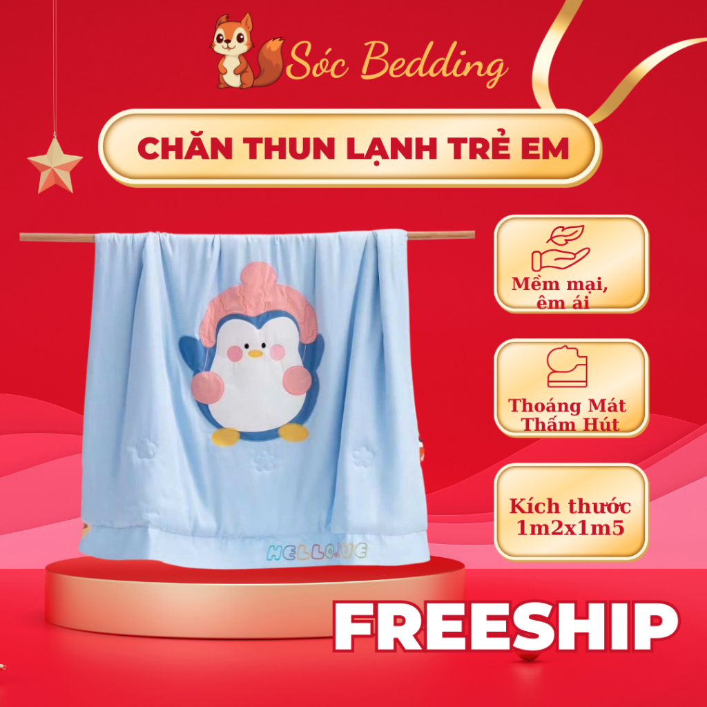Chăn Tencel Mát Lạnh Cho Bé, Chăn Tencel Cho Bé Háng Chuẩn Loại 1 Kích Thước 1m2x1m5