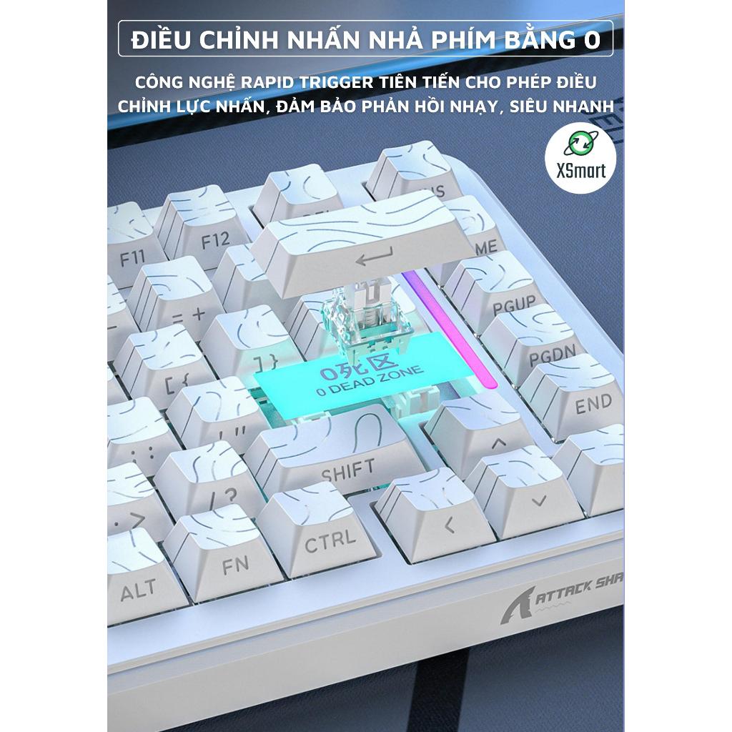 Bàn Phím Gaming Không Dây Rapid Trigger Attack Shark X82 PRO HE LED RGB 3 Mode Pin Sạc Keycap PBT | BigBuy360 - bigbuy360.vn