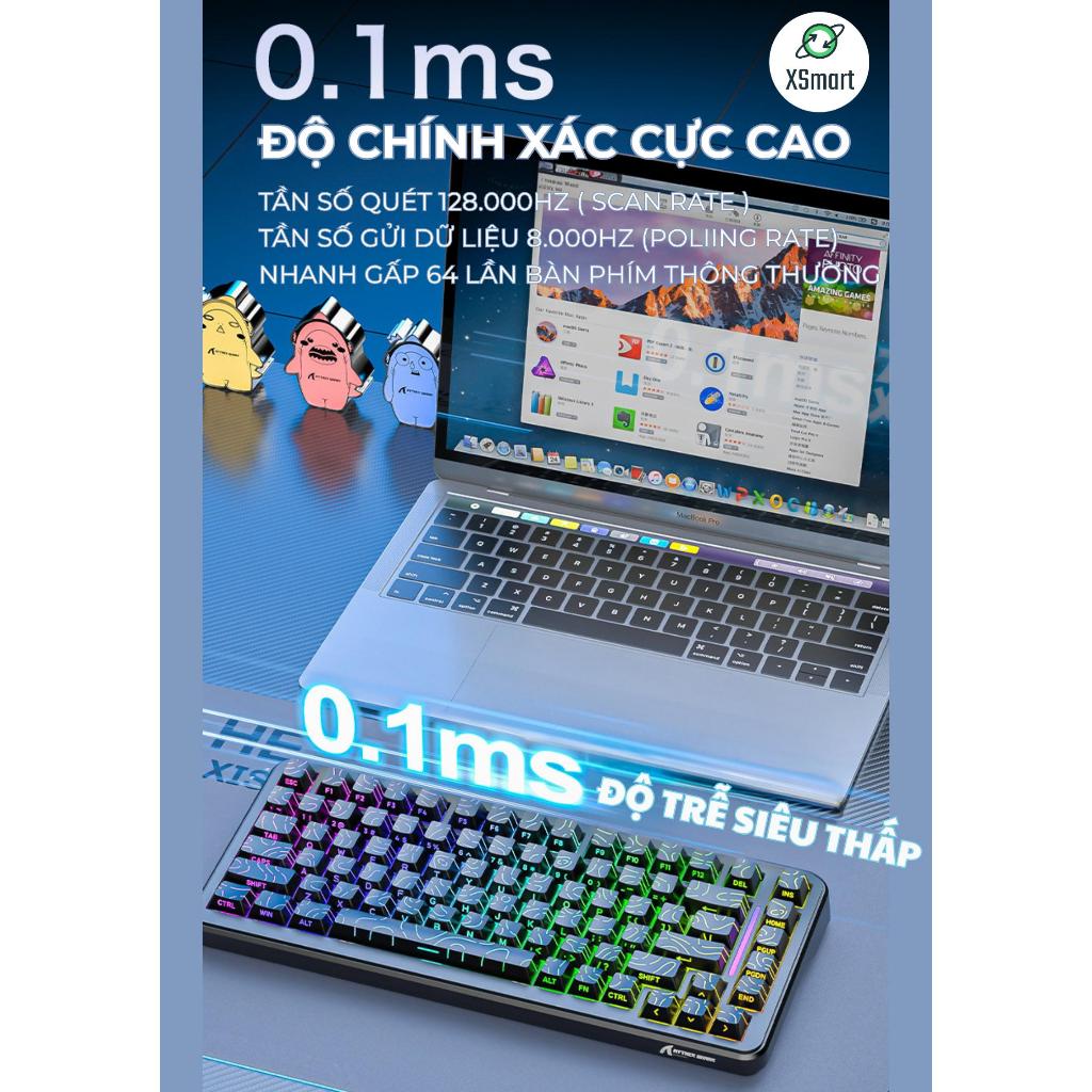 Bàn Phím Gaming Không Dây Rapid Trigger Attack Shark X82 PRO HE LED RGB 3 Mode Pin Sạc Keycap PBT | BigBuy360 - bigbuy360.vn
