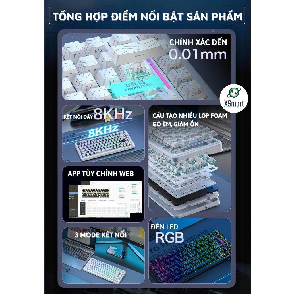 Bàn Phím Gaming Không Dây Rapid Trigger Attack Shark X82 PRO HE LED RGB 3 Mode Pin Sạc Keycap PBT | BigBuy360 - bigbuy360.vn