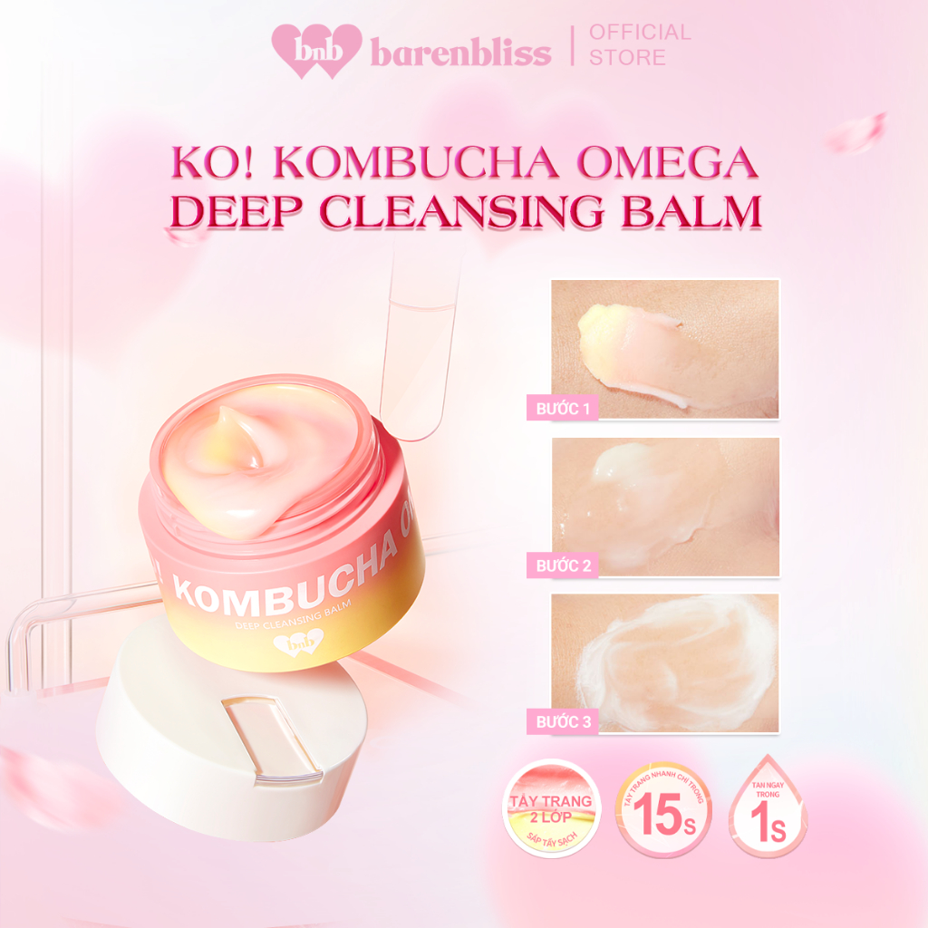 Sáp tẩy trang barenbliss K.O! Kombucha làm sạch sâu nhũ hóa dưỡng ẩm Omega Deep Cleansing Balm 40g