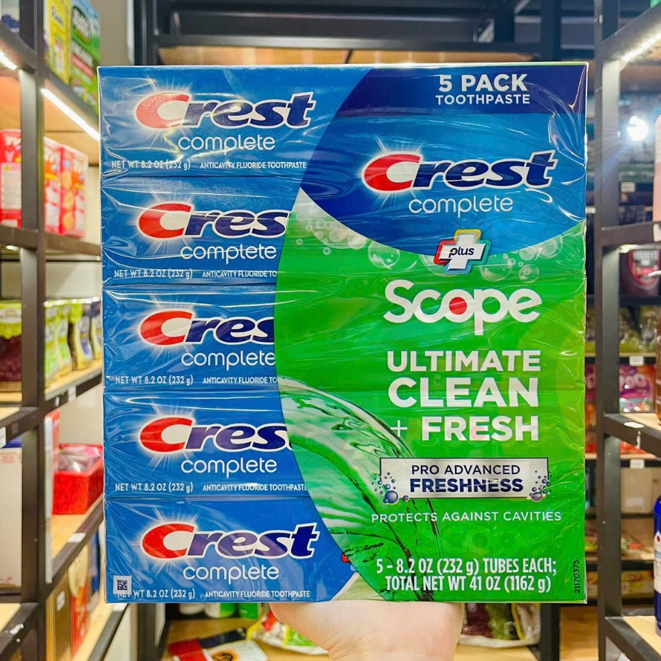 Kem Đánh Răng Crest Complete Plus Scope Advanced Active Foam Toothpaste 232g