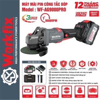  Máy cắt cầm tay Workfix WF-AG9000PRO Có aniti_kickback Chống khởi động lại Chống sốc đá - Ép tải >80A 