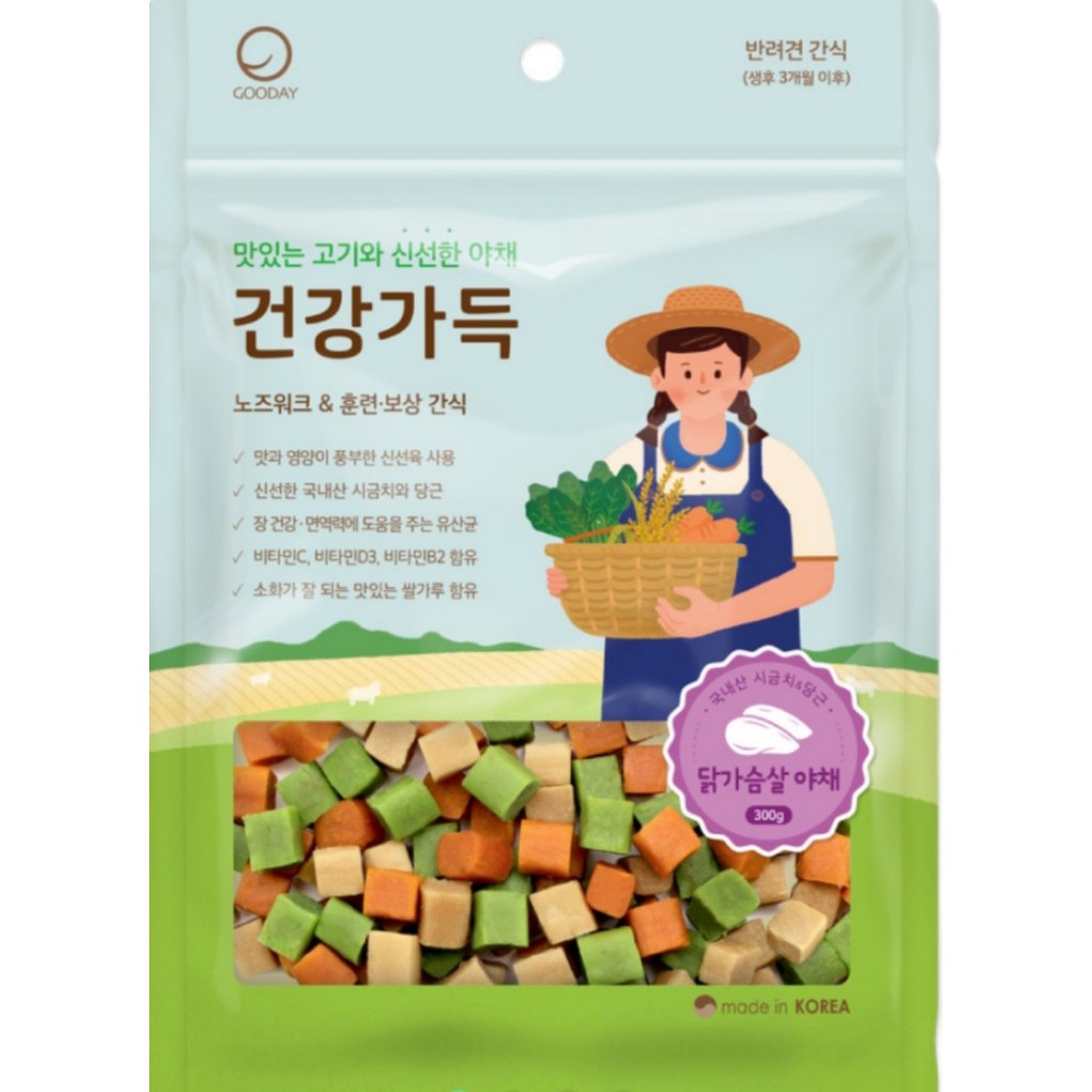 Thức ăn cho chó KPET FOOD GÀ DẠNG VIÊN - GEONGANG GADEUG CHICKEN BREAST VEGETABLE CUBE - 300G