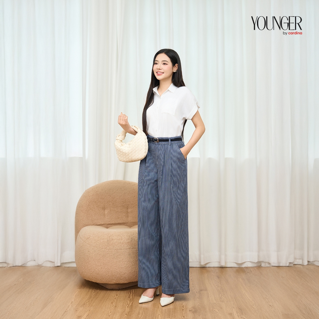 Quần jean YOUNGER BY CARDINA dáng suông kẻ sọc trendy năng động 5YQJR02