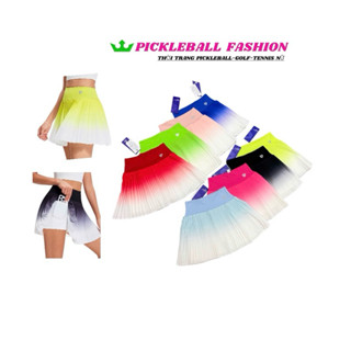   PICKLEBALL  Chân váy xếp ly loang màu cosleaf công nghệ in chuyển cao cấp Quảng Châu-chơi Pickleball,Tennis,Golf.. 
