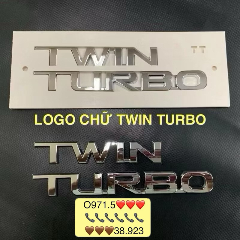 LOGO CHỮ TWIN TURBO dán xe LAND CRUISER cao cấp