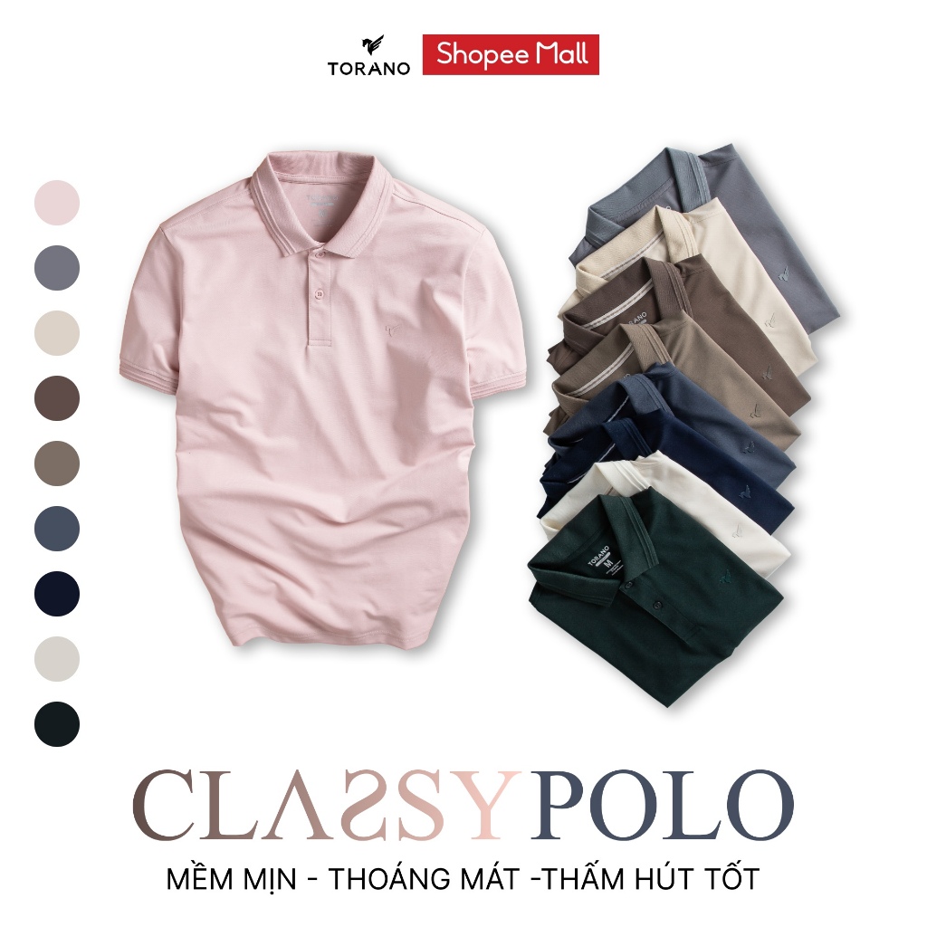 Áo Polo Nam TORANO thoáng khí thoải mái vải cotton trơn BASIC Nam Tính, Sang Trọng, Thanh Lịch ESTP0