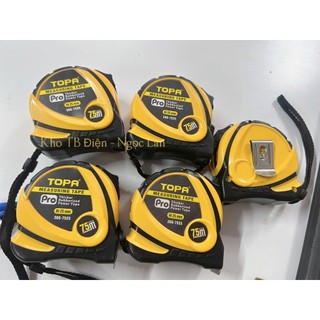 Thước cuộn thép nền vàng TOPA PRO 5M / 7.5M bản 2.5f dây cuộn tự động, bọc cao su chống va đập