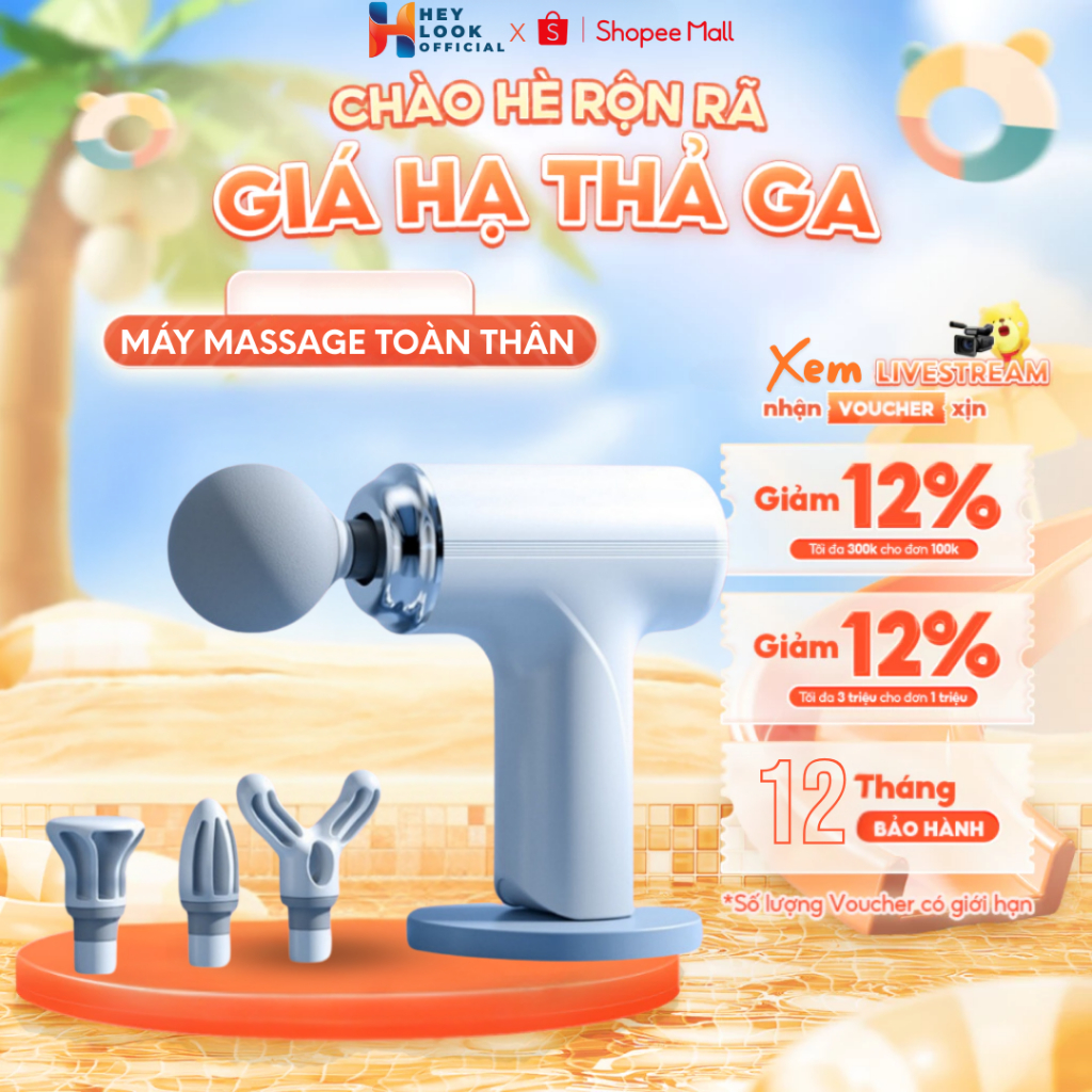 Máy Massage Cầm Tay Mini Cao Cấp - Công Nghệ AI Cảm Biến Lực Nhấn Giúp Giảm Đau Mỏi, Giãn Cơ Sau Tập Luyện