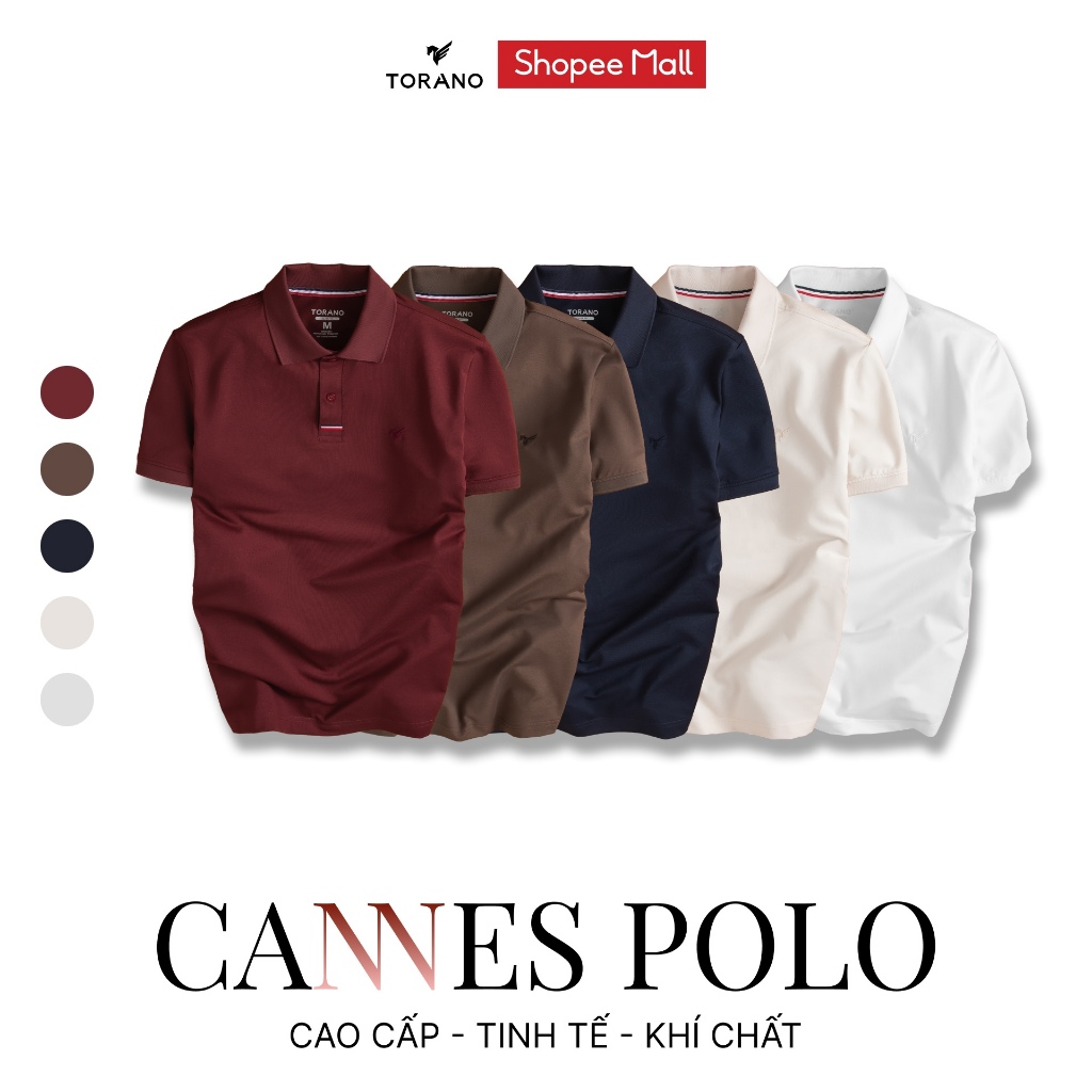 Áo polo nam TORANO CANNES POLO trơn logo ngực, Chống Nhăn, Thoáng Khí, Thiết Kế Trẻ Trung GSTP066 | BigBuy360 - bigbuy360.vn