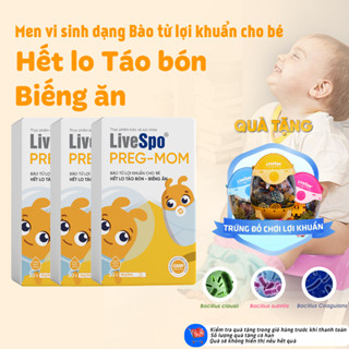 Combo 3 hộp Men vi sinh chứa Bào tử lợi khuẩn LiveSpo Pregmom cho bé Táo bón, Biếng ăn (20 ống)